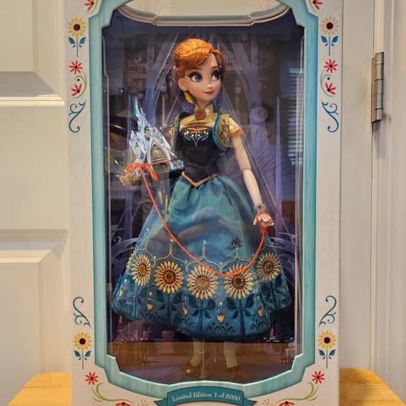 Disney Anna Doll with Teal and Black Dress